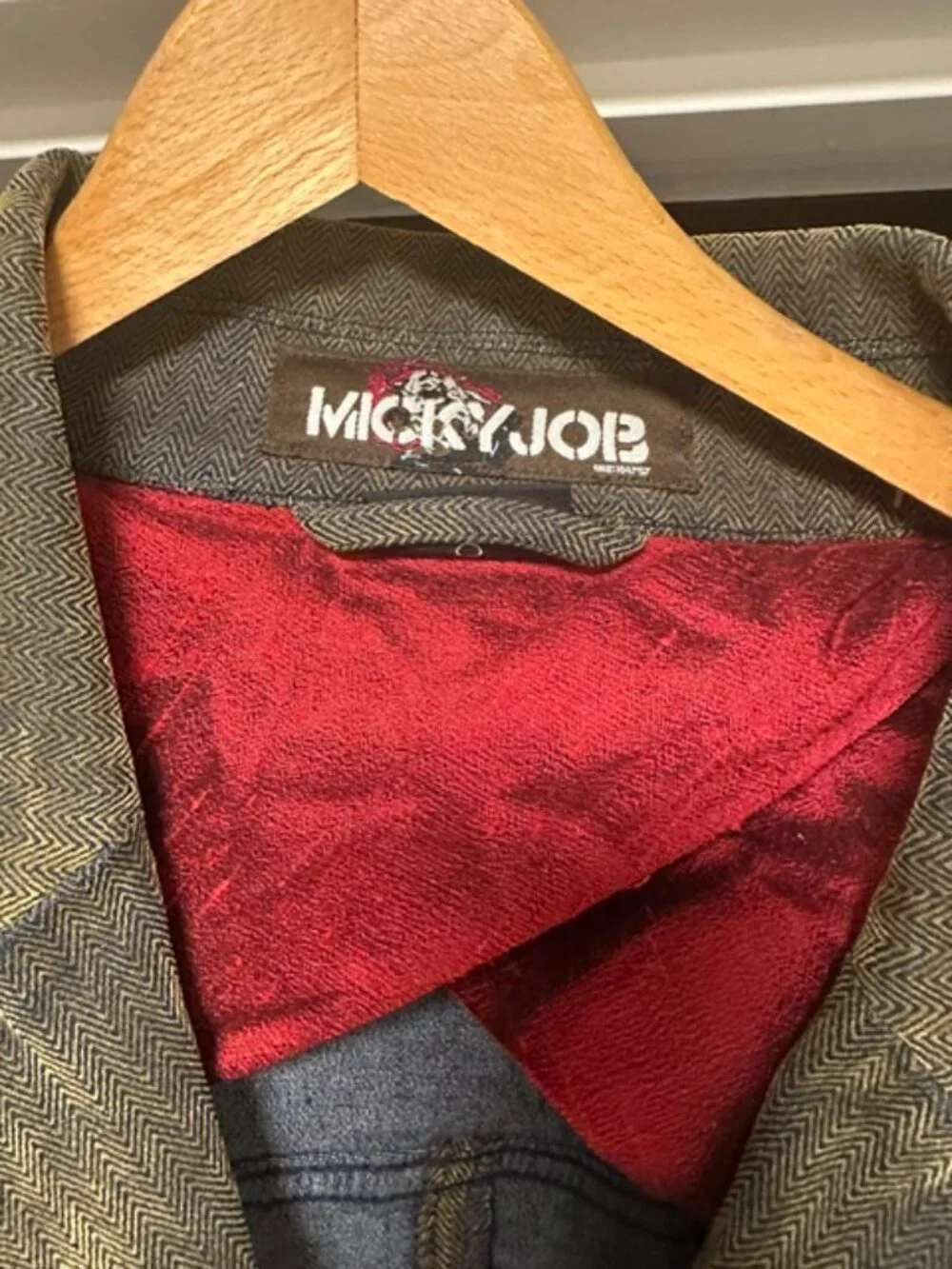 MICKY JOB DENIMOLOGY OLIVE HERRINGBONE BLAZER